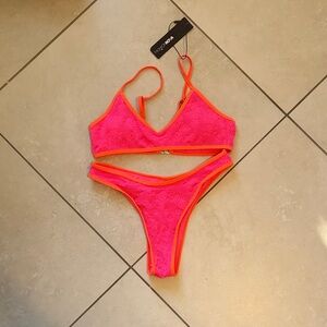 Fashion Nova Neon Pink and Orange Bikini